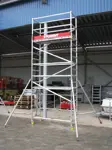 Aliuminio bokštai Minimax, 0.75m x 1.82m x H=5.7m(platforma)